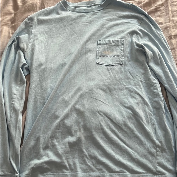 Vineyard Vines Soft Blue Cotton Shirt Longsleeve - Picture 1 of 4